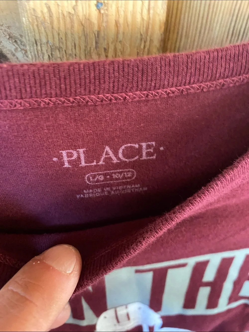 Children’s place Maroon 'Own The Game' Long-Sleeve Tee size 10-12.